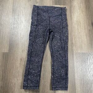 Lululemon Speed Up Tight Leggings Womens Size 4 Purple Galaxy AOP‎ Cropped